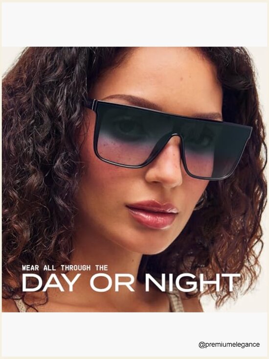 Oversized Shield Sunglasses with UV Protection, Medium Fit display picture 1